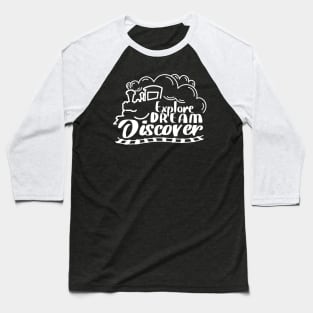 Travel Dream in White Baseball T-Shirt